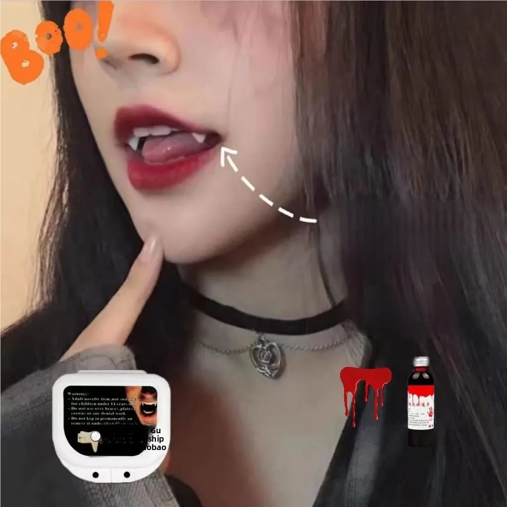 

Реалистичные выдвижные и управляемые искусственные зубы для Хэллоуина, игрушка-розыгрыш, аксессуар для косплея, страшный реквизит