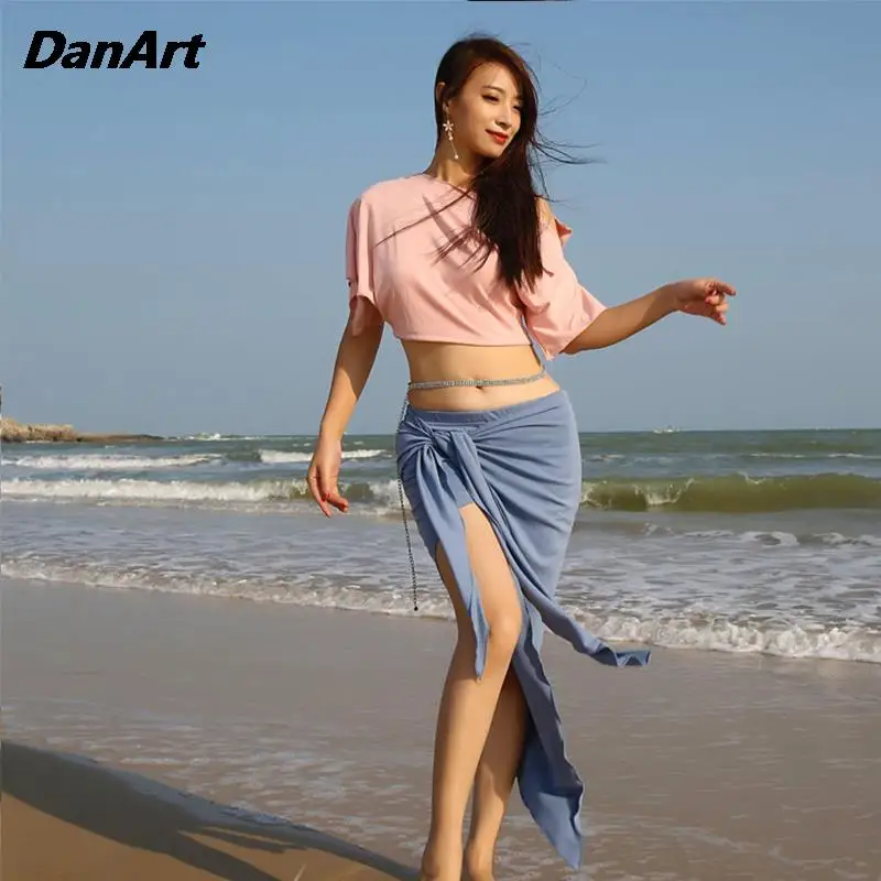 Women Belly Dance Dance Set Sexy Top Elegant Split Skirt Women Dance Performance Clothing Oriental Dance Practice Training Suit