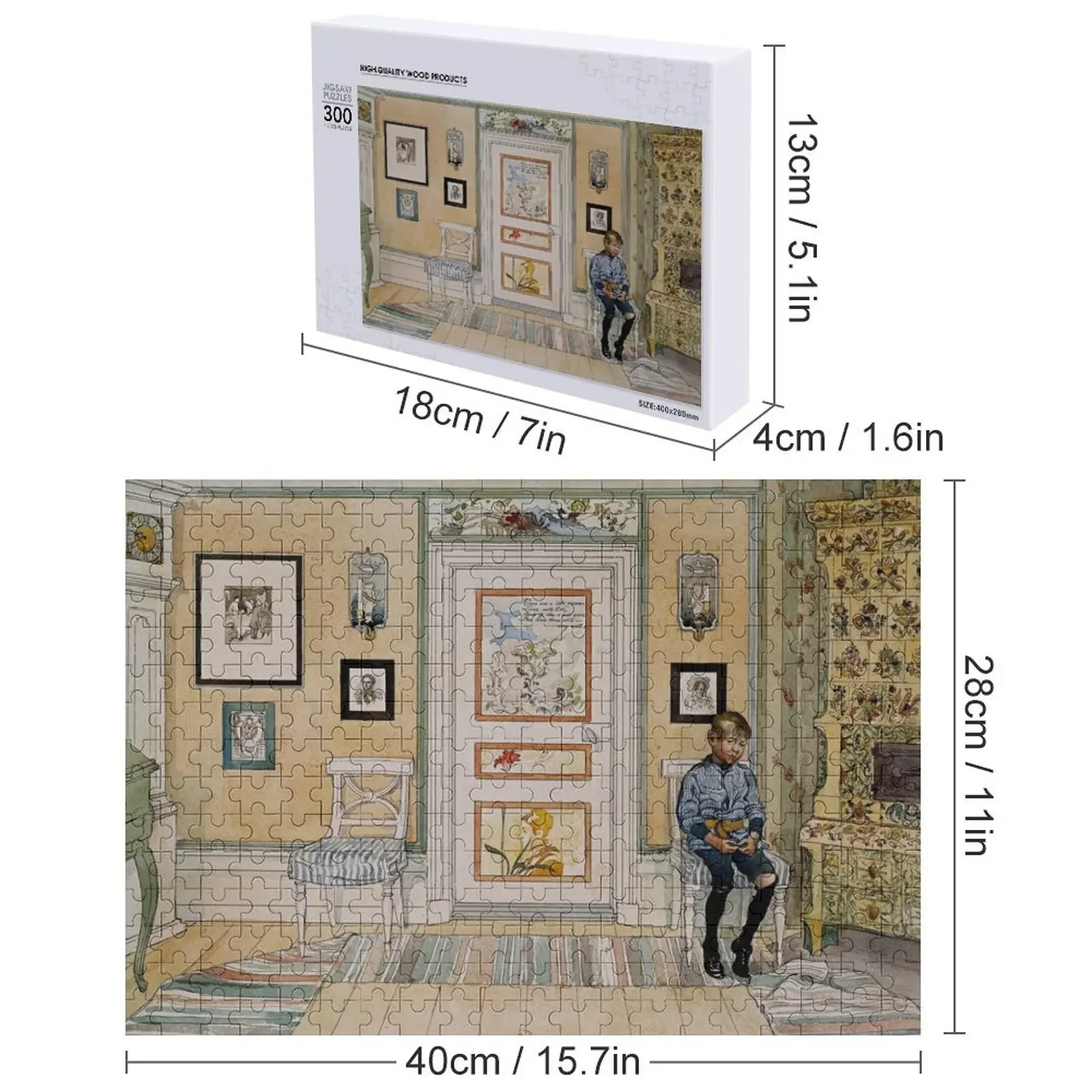 In the Corner - Carl Larsson Jigsaw Puzzle Puzzle personalizzato regalo in legno