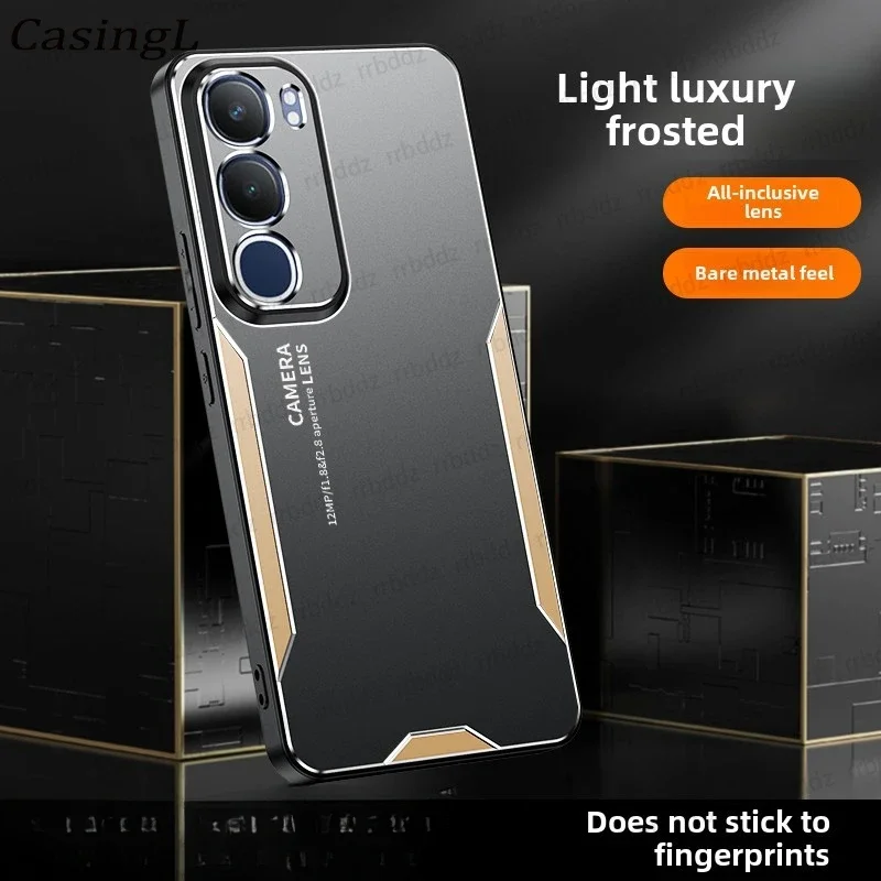 Luxury Aluminum Alloy Back Cover for VIVO Y19S Y28 Y03 Y03T on TPU Soft Edge Case VIVO Y28 Y03 Y03T T y 19 28