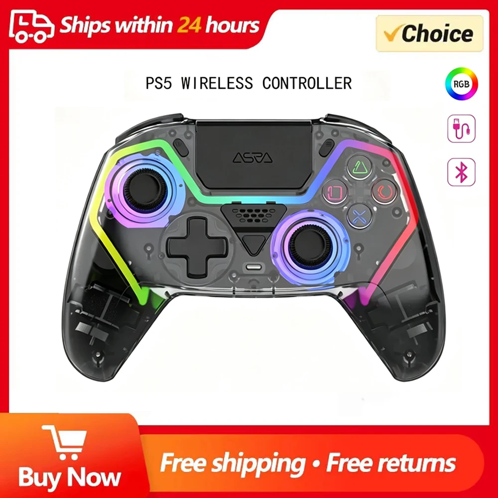 manette-sans-fil-transparente-hg-04d-pour-ps5-pc-ios-android-steam-avec-bt-53-bouton-macro-pave-tactile-declencheurs-a-effet-hall-et-joystick