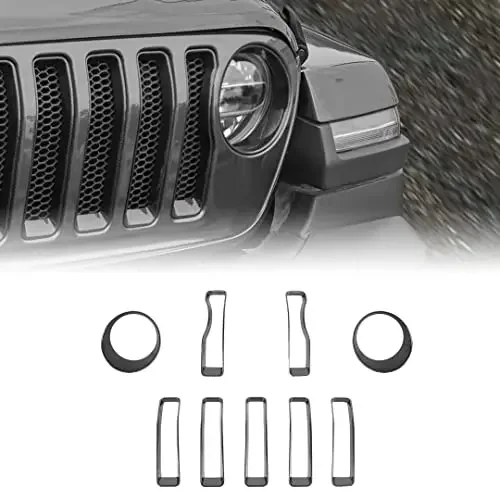 Сетчатая решетка для гриля Jeep Wrangler JL, вставка для решетки радиатора с головкой светильник, обшивка 2018 2019 2020 JL JLU для Jeep Gladiator JT