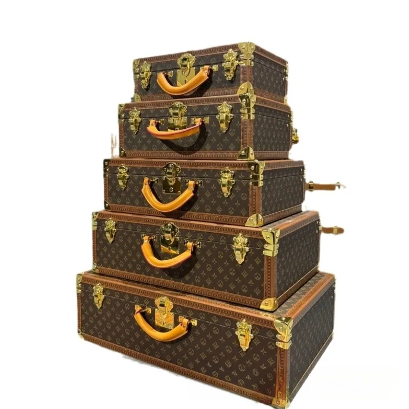 

presbyopia hard box retro suitcase live stream living room window decoration tower box suitcase European and American