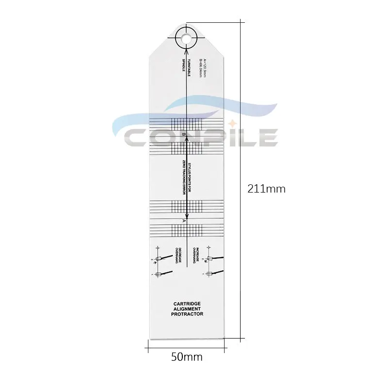 

for LP Vinyl Record Player Pickup Reproducing Stylus Tip Position Calibration Protractor Ruler Azimuth Adjustment Ruler Tool