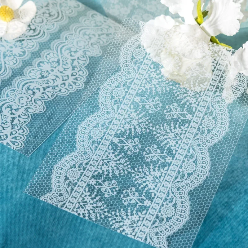 5Pcs Stickers quiet DIY palm European bottoming collage decoration package Stationery lace material Supplies Supplies 176*115mm