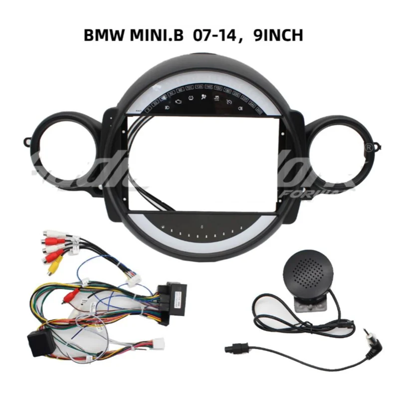 For 2007-2019 Bmw Mini Frame 9 Inch Car Radio Fascias Dash Kit Install Facia Console Bezel Stereo Adapter Plate