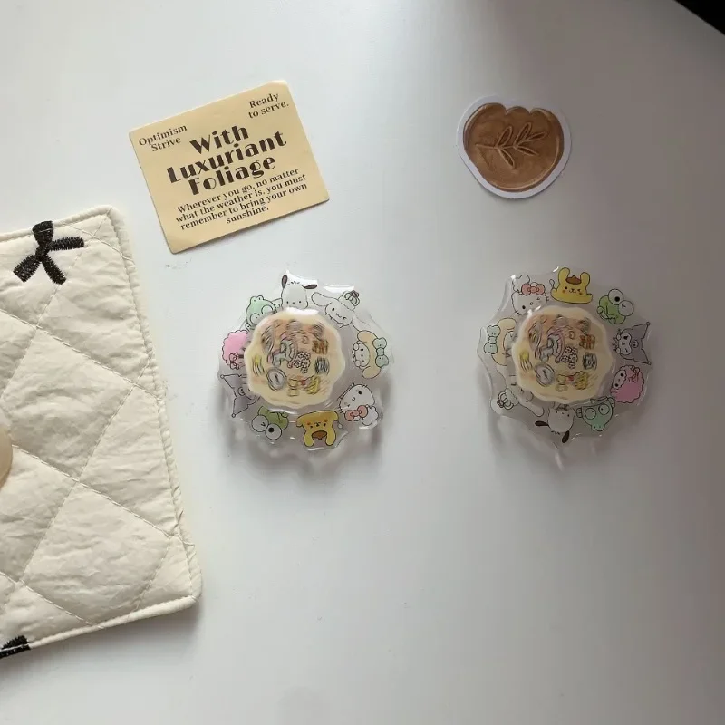 Sanrio Hello Kitty Supporto pieghevole per telefono cellulare Turn Cartoon Supporto retrattile Anime Modello da tavolo Impugnatura per telefono Accessori per telefono