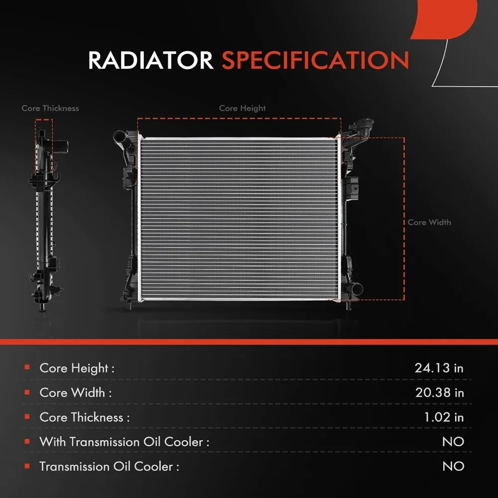 

Engine Coolant Radiator Assembly Compatible with Dodge Grand Caravan 2008-2020 & Chrysler Town