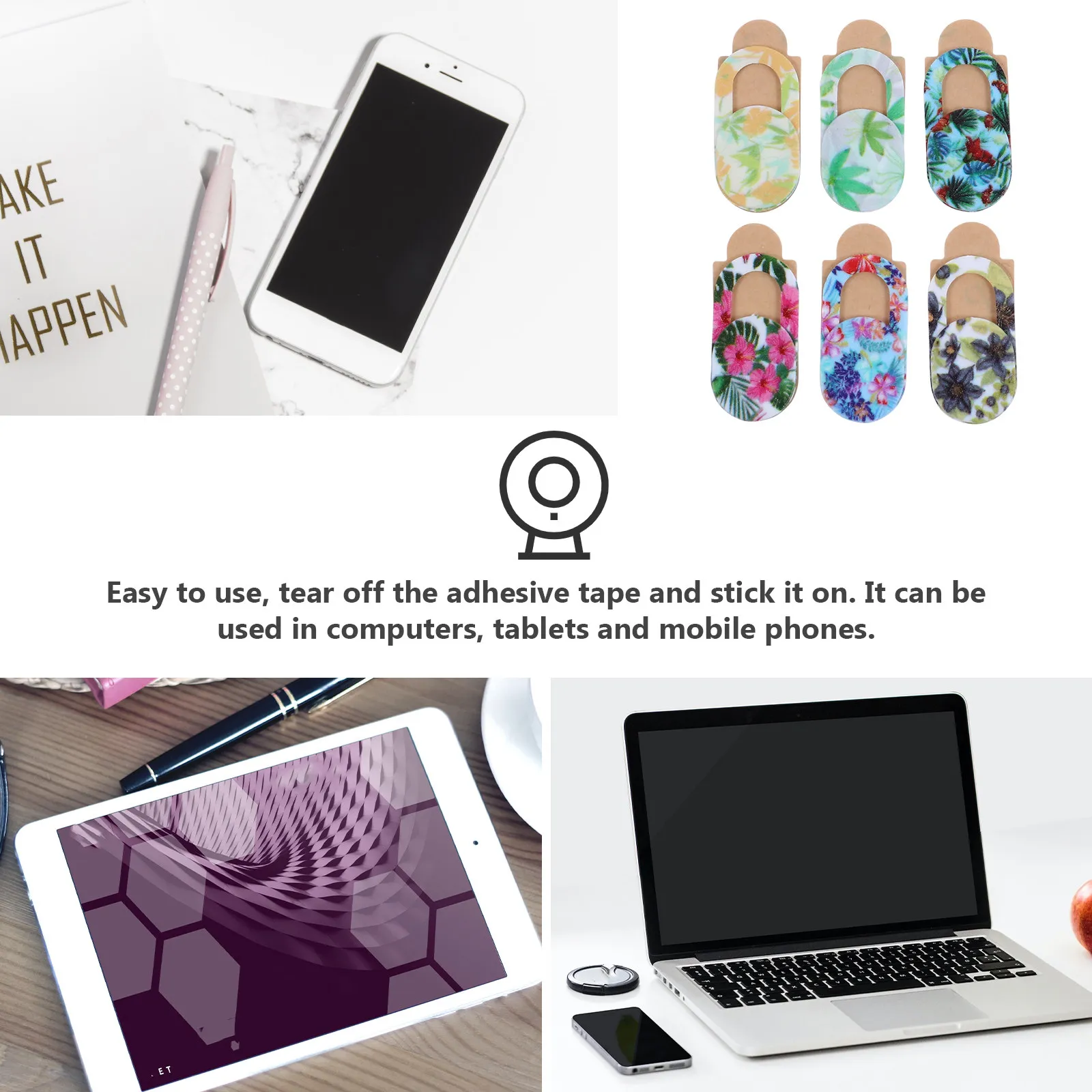 

6Pcs Webcam Cover Slide Privacy Protectors Universal Covers for Laptop Tablet Desktop Computer Webcam Cover