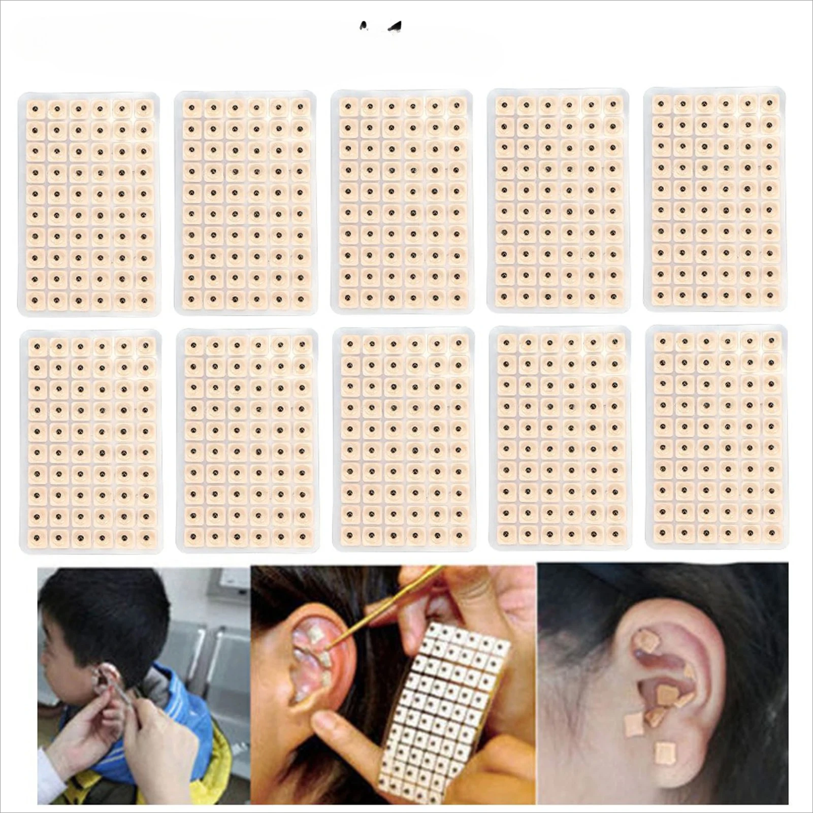 

600pcs Ear Care Ear Acupuncture Massage Therapy Needle Patch Seeds Sticker Auricular Auriculotherapy Vaccaria