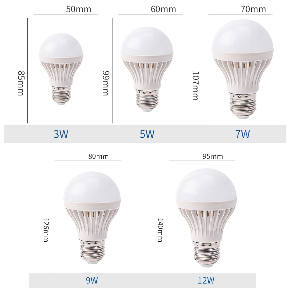 Bombilla LED con Sensor de sonido, lámpara de garaje con Control de voz, E27, AC220V, 7W, 9W, 12W, iluminación del hogar, escalera y pasillo