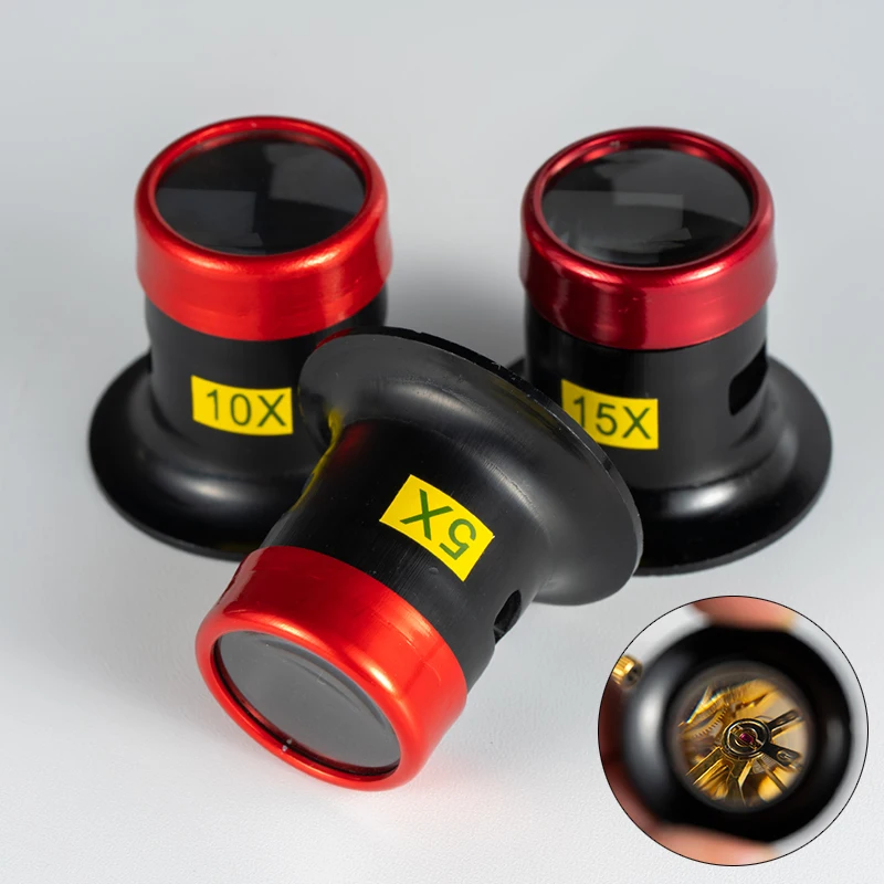 Lupa de Reparo para Relógios 3X 5X 10X 15X, Ferramenta Portátil Monocular com Lente de Aumento para Olhos, Ferramentas para Relojoeiros