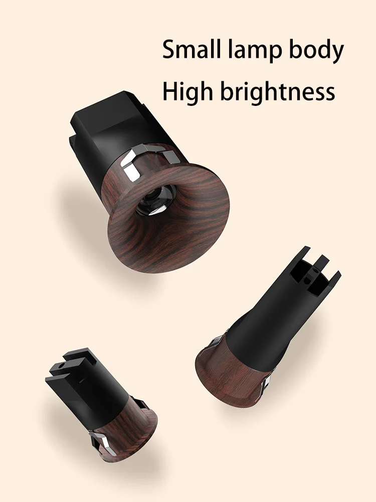 Led Spotlights Mini Recessed Spot Light Small Opening 25 35 45mm COB Ceiling Lamp Walnut Natural Log Wood Color Spot Lights