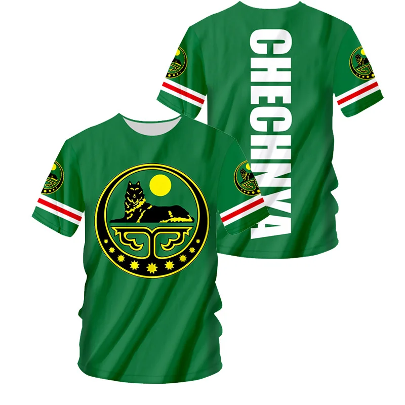 Chechnya Emblem T-Shirt Men Women Chechen Heritage Graphic Tee Summer outdoor sports casual fashionable street clothing