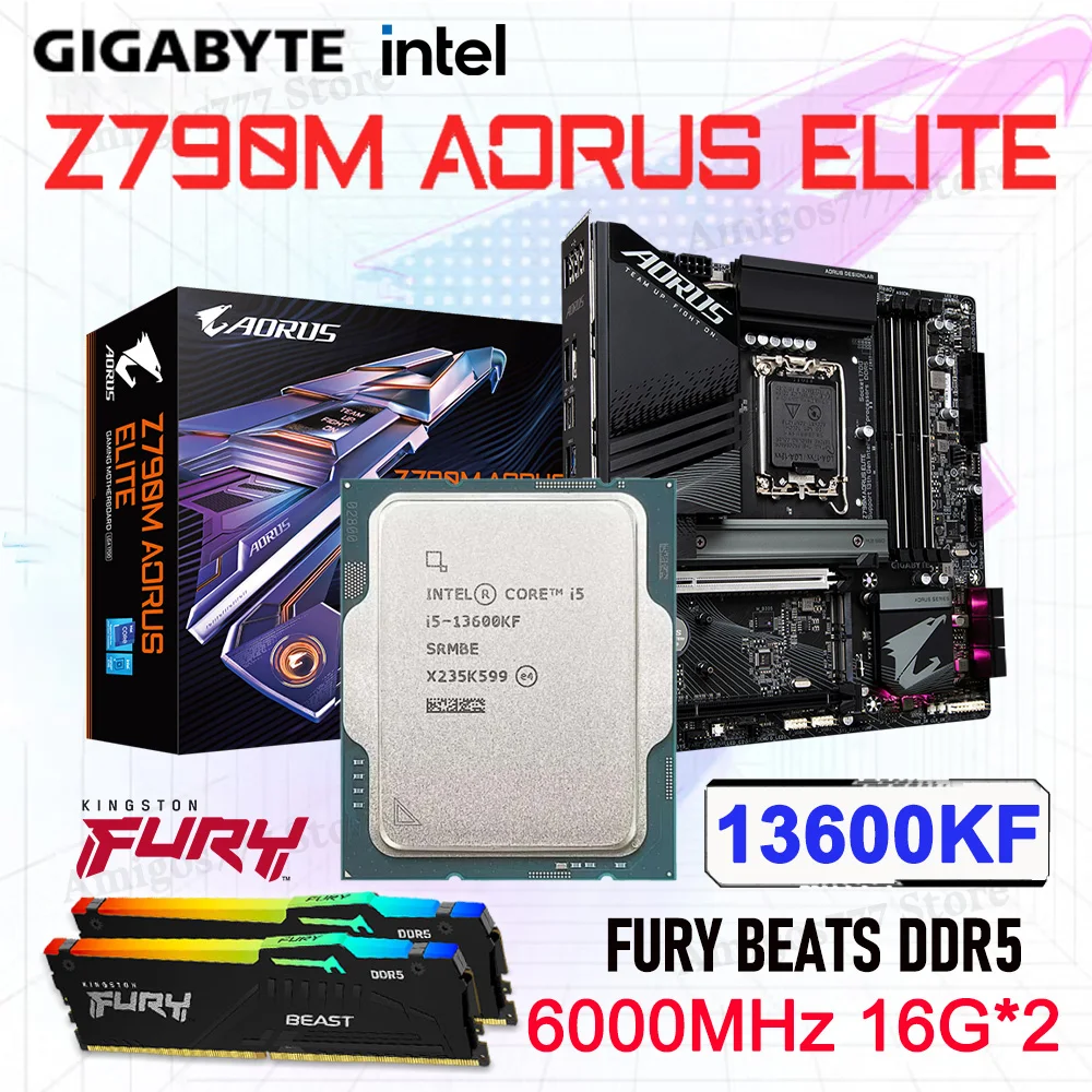 

lga1700 Motherboard Combo With Gigabyte Z790M AORUS ELITE DDR5 With i5 13600KF Processor Kit DDR5 Memory 32GB Intel Z790 13600KF