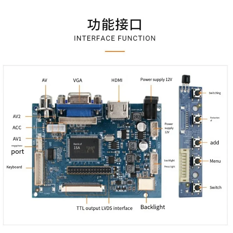 Factory Direct HDMI/VGA/AV Universal Driver Board Portable, Display Driver Board Expansion Chassis Display