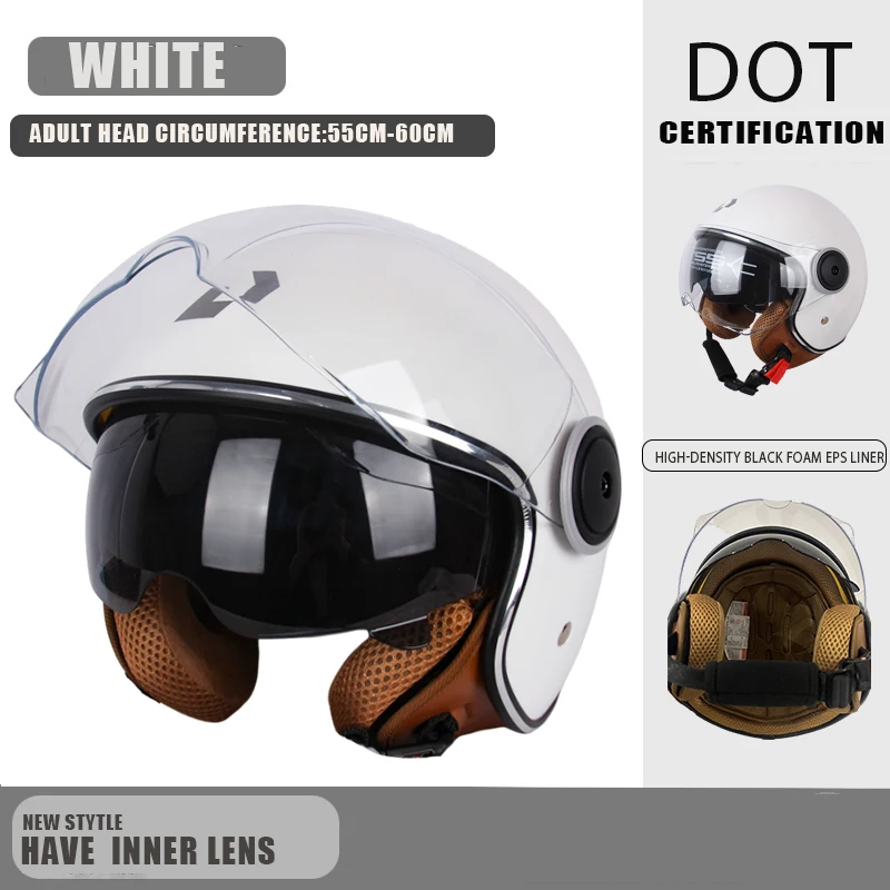 DOT gecertificeerde vintage open helm motorfiets open helm retro 3/4 helm cruise casco casque moto heren dames