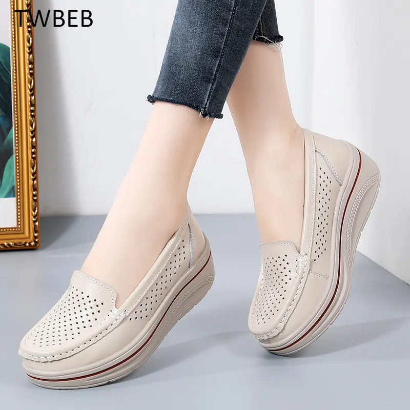 

New Women's Shoes In The Spring of 2023, Soft Leather Flat Shoes, Thick Soled Casual Shoes, Plus Size Sports Shoes.