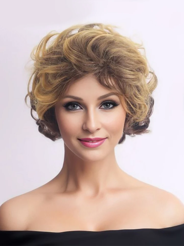 

European and American fashion trend wig fashionable women fluffy short curly hair Synthetic fiber wig