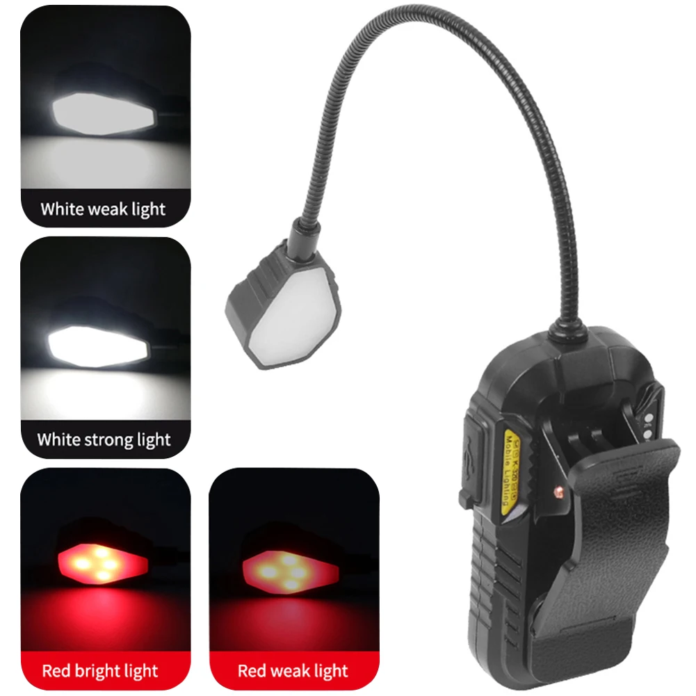 مصباح قراءة قابل لإعادة الشحن مع مشبك مستشعر حركة على المصباح مع مؤشر طاقة لقراءة التخييم والصيد #5