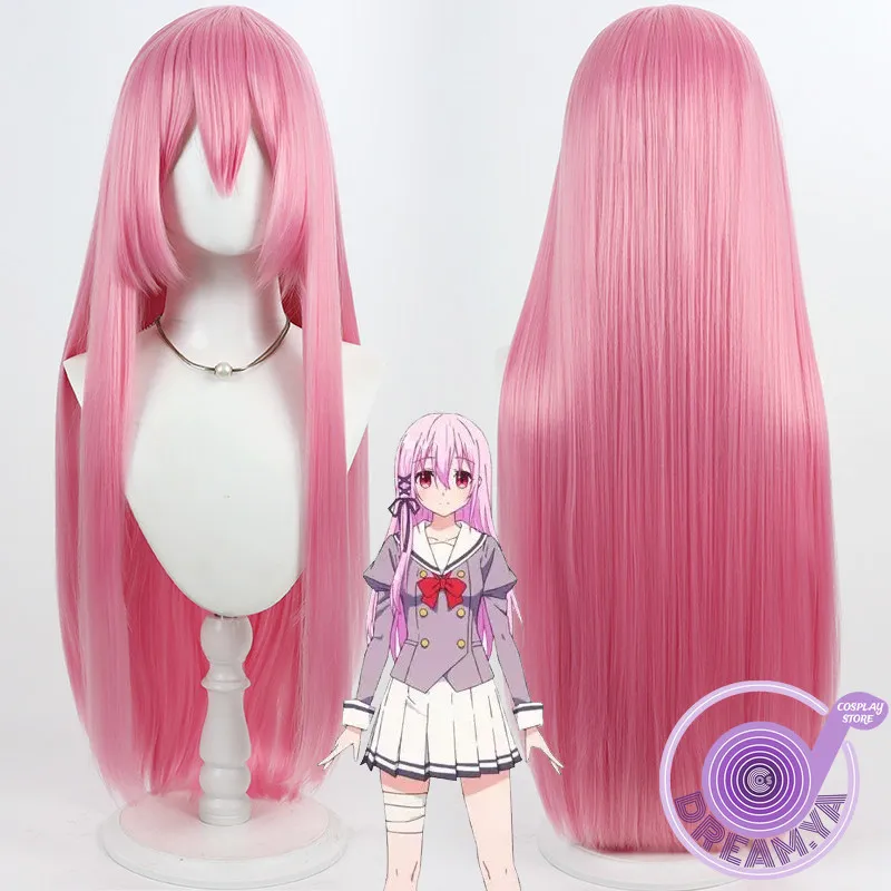 Kisara Cosplay Wig Engage Kiss Pink Long 80cm Heat Resistant Synthetic Hair Halloween Party Role Play Carnival + Wig Cap