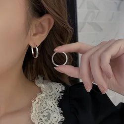 925 Sterling Silver Hot Sale hoop Earrings Simple Temperament Circle Hot Semale Sexy Jewelry Gift For Women