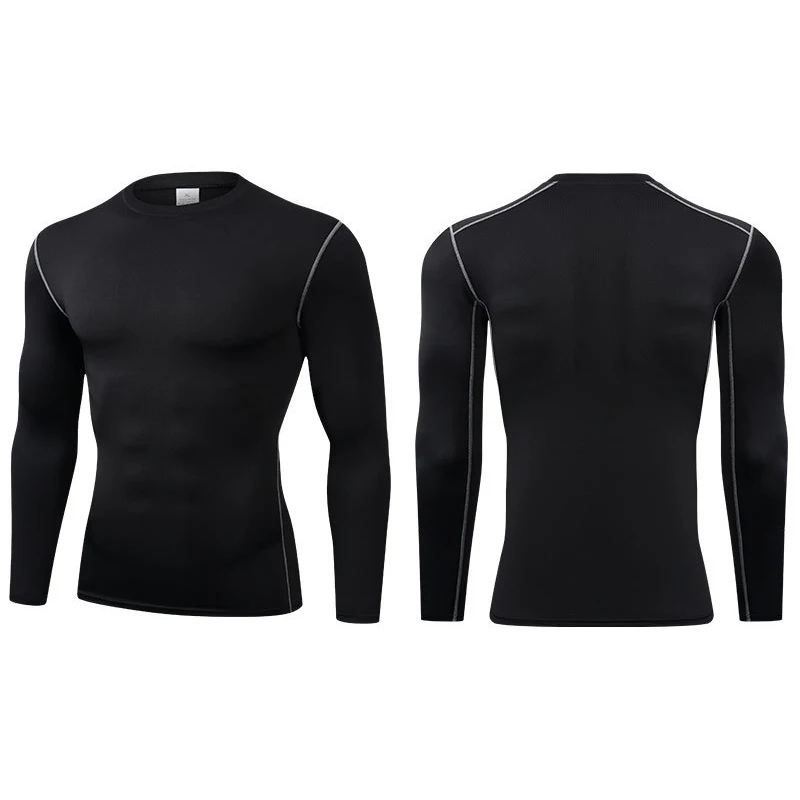 Men Undershirts Thermal Underwear Thin Fleece Elastic Compression Fitness For Winter Sprots Wear