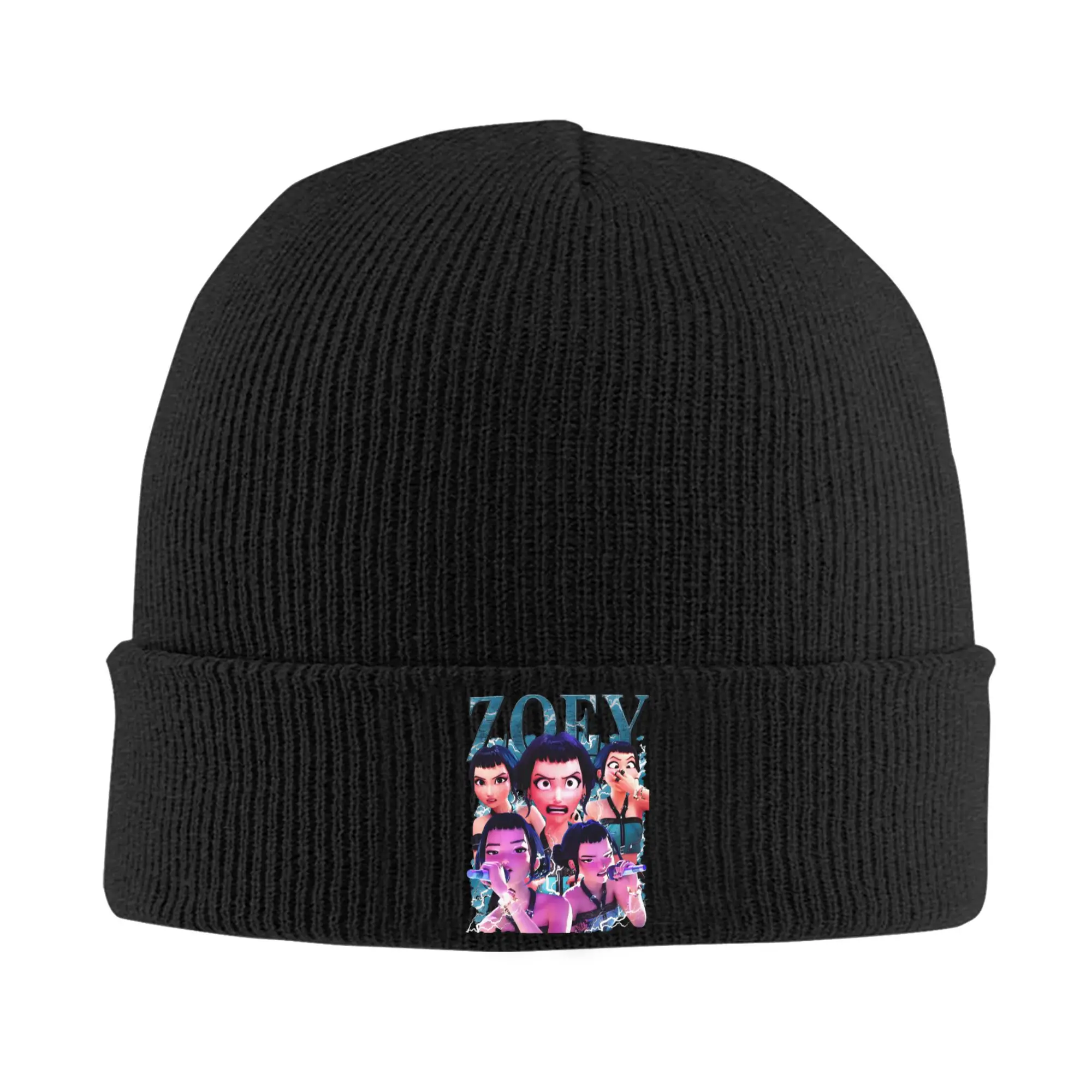 

Female Male Zoey Kpop Demon Hunters Beanie Hats Retro Knitting Hat Autumn Winter Kpop Caps Graphic Elastic Bonnet Hats