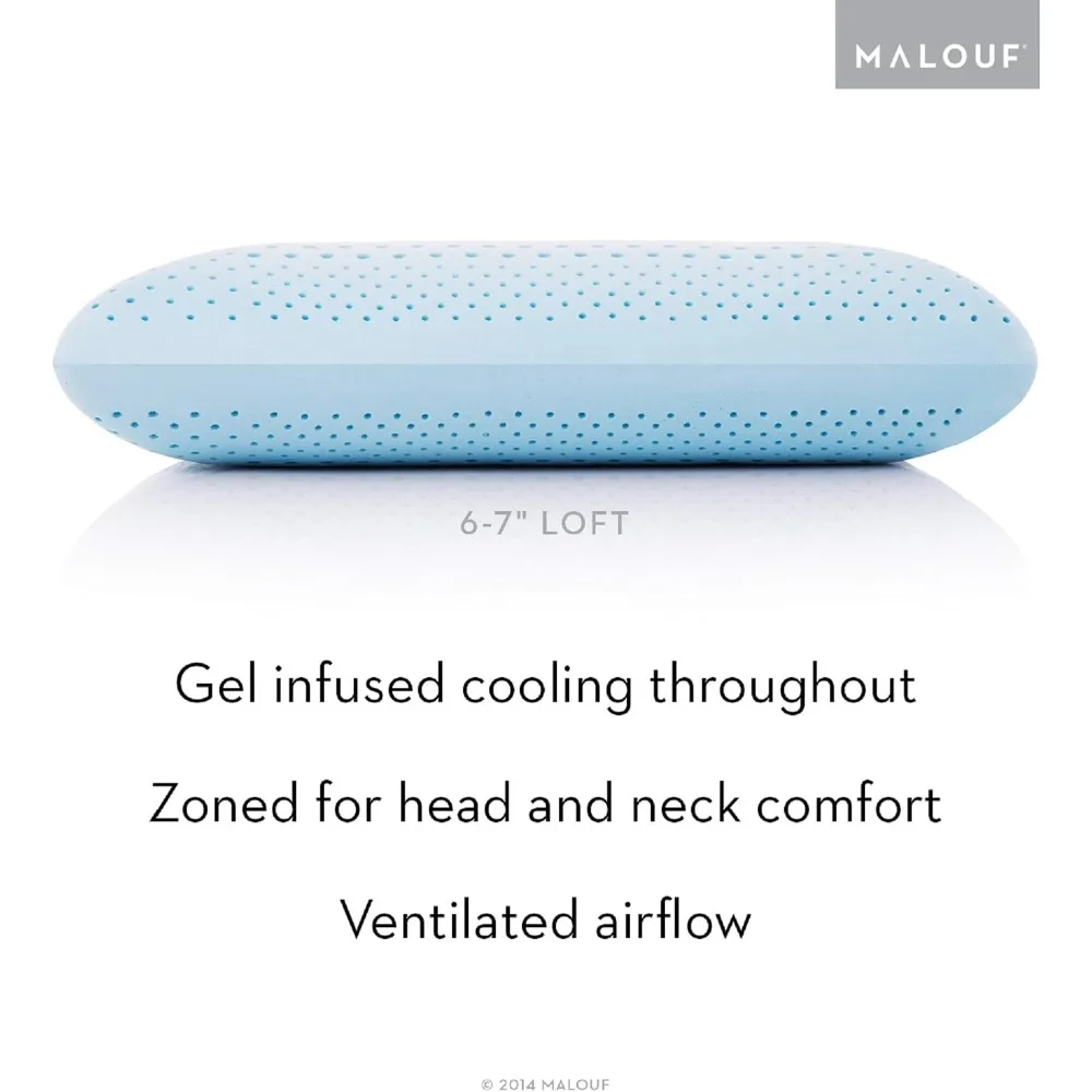 Gel-Infused Memory Foam Pillow Queen High Loft, Cooling Shredded for Side Sleepers, 5-Year Warranty