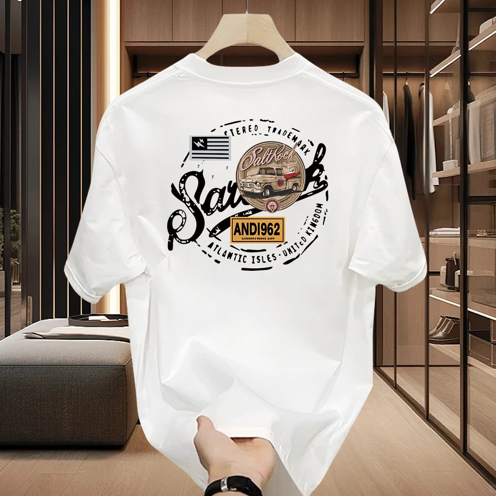 2026 Summer Vintage Oversized T‑Shirt For Adults Kids American Retro Badge Off‑Road Vehicle Art Loose Short Sleeve Street Tee