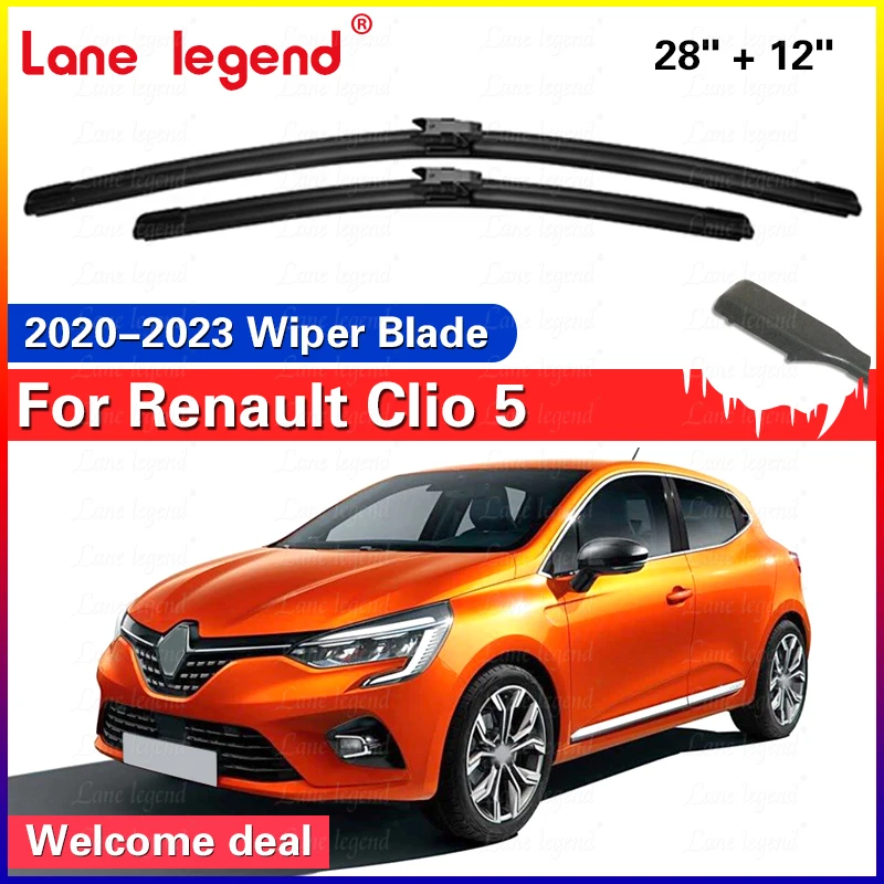 

2PCS For Renault Clio Lutecia 5 V BF 2020 2021 2022 2023 Front Wiper Blades Windshield Windscreen Window Car Accessories 28"+12"