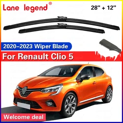 Renault Clio Lutecia 5 V BF 2020 2021 2022 2023 전면 와이퍼 블레이드, 앞 유리 창문, 자동차 액세서리, 28 인치 + 12 인치, 2 개