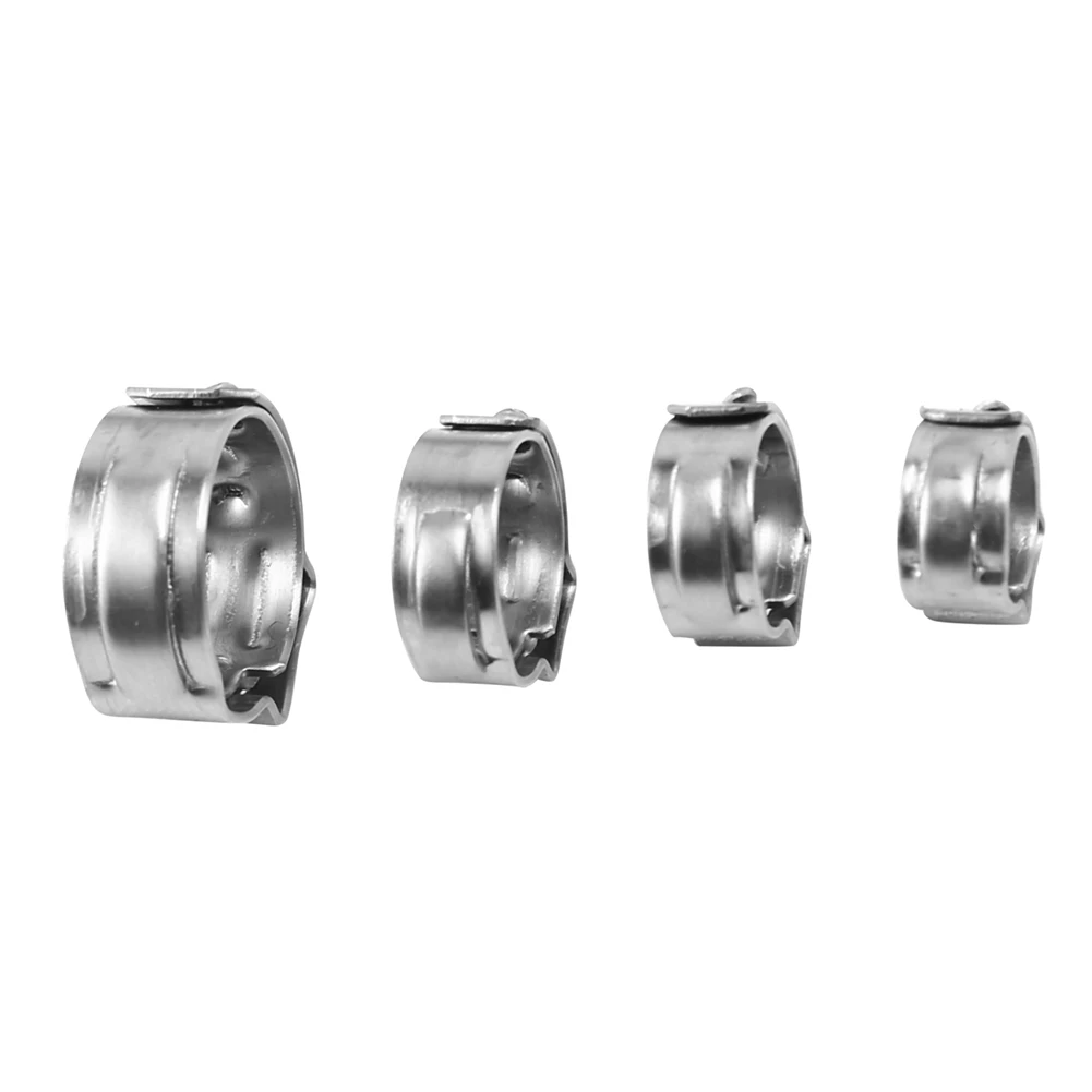 304 Stainless Steel Single Ear Non-Steel Hose Clamp Classification Kit, 256 Pieces-AT30