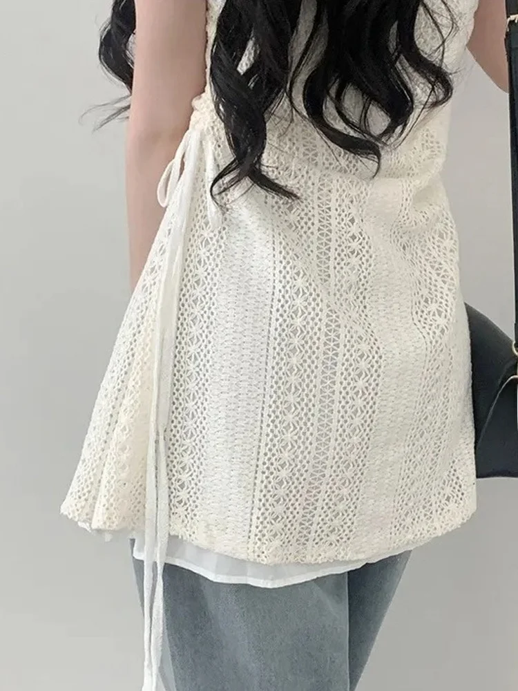Vestido de Verão com Alças de Renda para Mulheres, Saia Curta Estilosa, Vestido Interno, Saia de Tule para Camadas