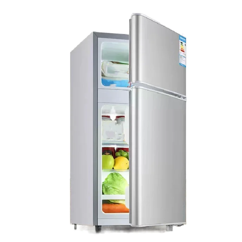 Frigo a doppia porta di alta qualità per la casa dal design compatto in acciaio inossidabile con congelamenti superiori e inferiori