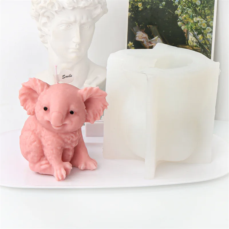 Cute Animal Koala Candle Silicone Mold DIY Abstract Animal Aromatherapy Candle Gypsum Mould Handmade Resin Soap Molds Decor Gift