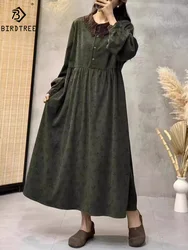 New Summer Cotton Linen Long Sleeve Dresses, Woman Lace Collar Floral, Mori Girl Casual Sweet Loose Dress, 2024 Autumn D47607QM