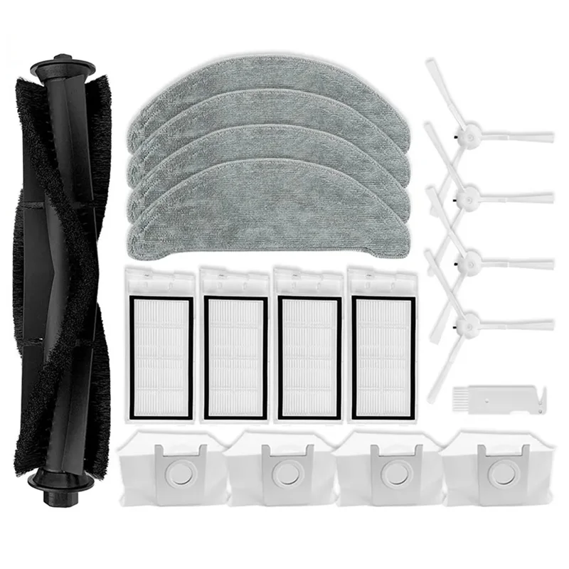 ABUD-สําหรับ XCLEA H30 Plus/H40 Plus หุ่นยนต์เครื่องดูดฝุ่นหลักแปรงด้านข้าง Hepa Filter Mop ผ้าฝุ่นกระเป๋า