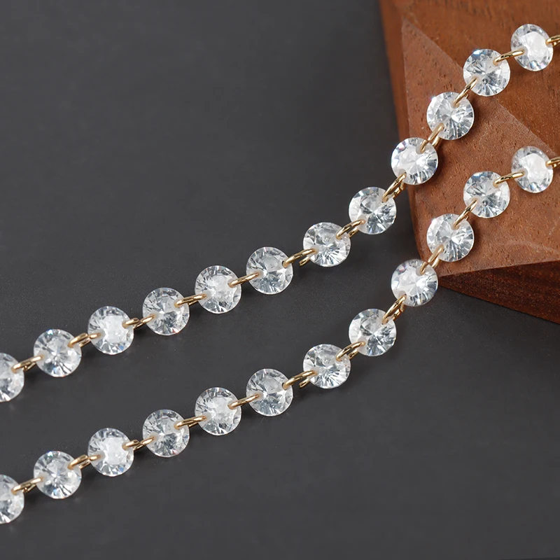 assoonas C204, Kette, REACH-konform, nickelfrei, 18k vergoldet, Kupfer, Zirkone, Anhänger, DIY Armband Halskette, Schmuckherstellung, 20cm/Stück – Detail 1