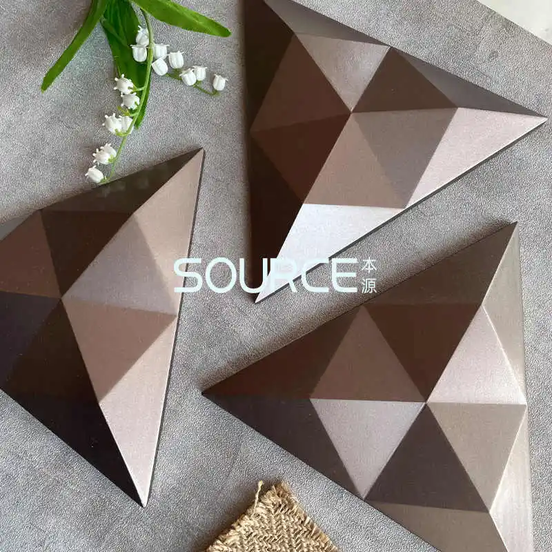 Triangle Silicone Wall Bricks Molds, Handmade Rubber Soft Molds for Concrete Bricks,Plaster TV Back Decoration Tiles Casting