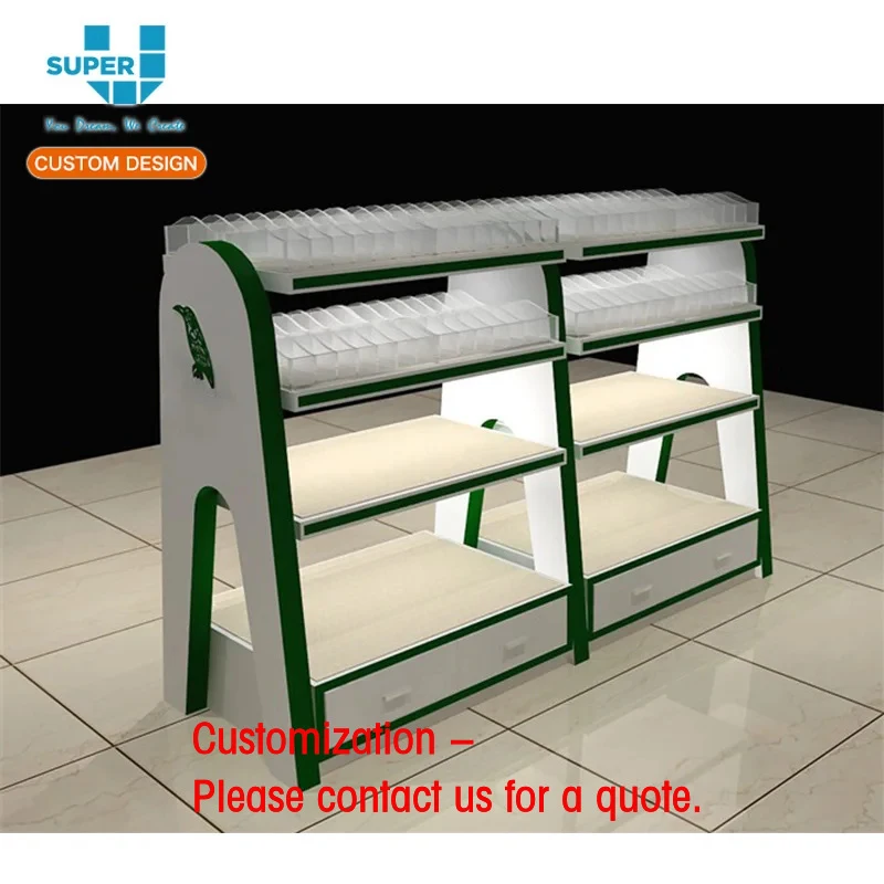 custom.Professional Exhibition Furniture Customized Simple Makeup Gondola Perfume Tower Display Table Floor Stand