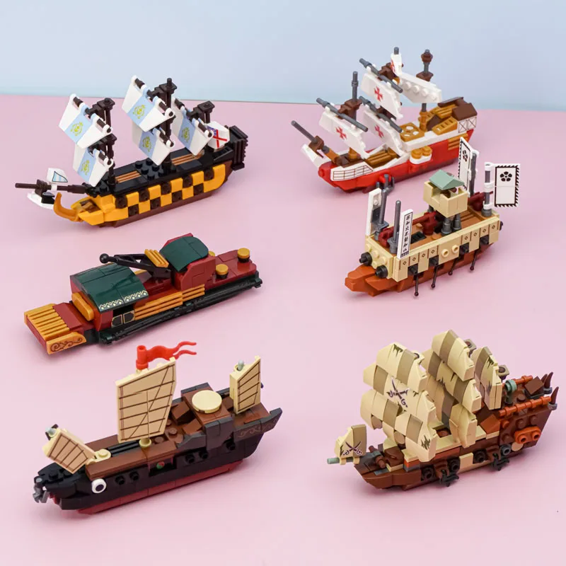 

Pirate Ship Sailing Boy Adventure Building Blocks Creative Assembled Steamship Model Moc Bricks Toys for Children Birthday Gifts