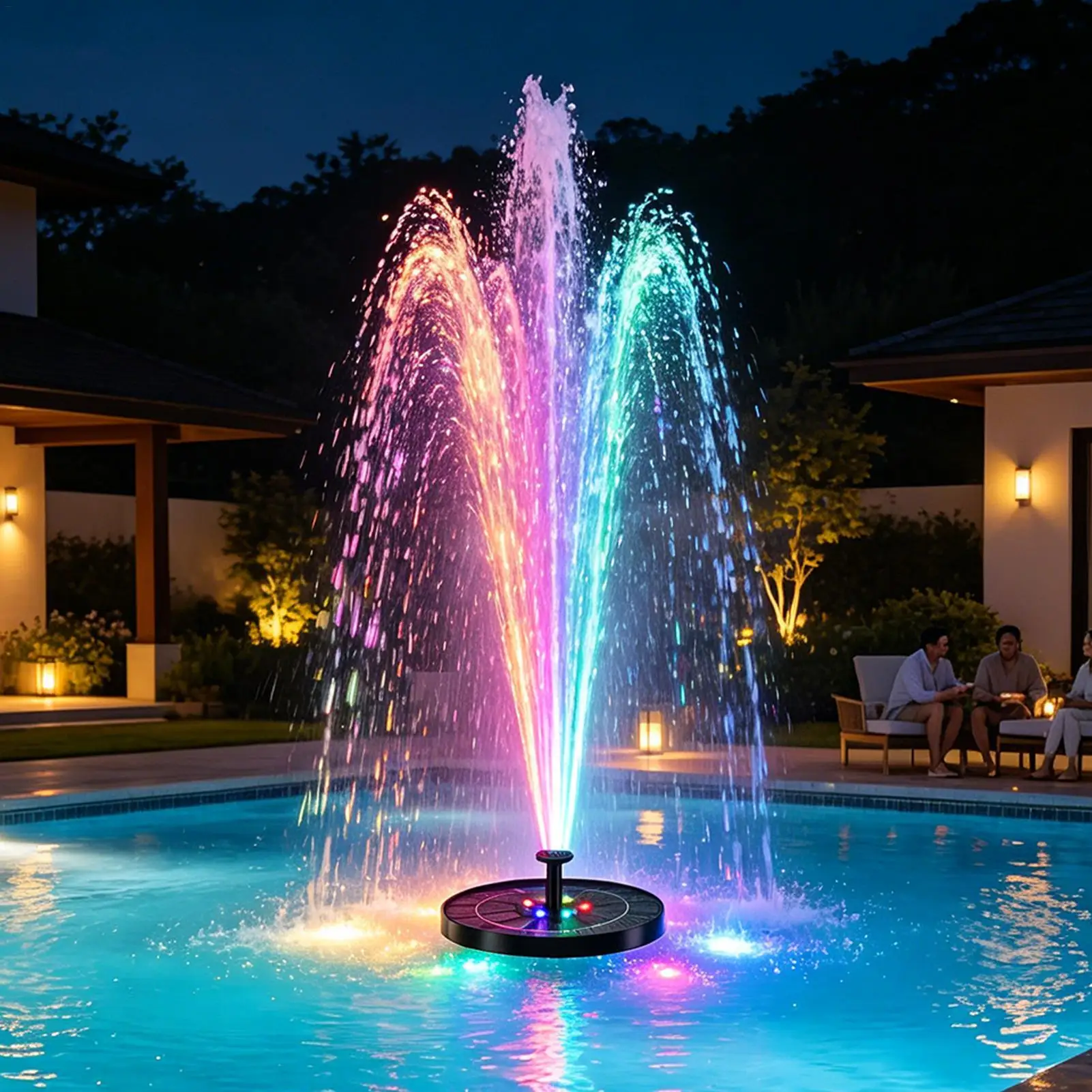 Fuente de Agua Solar para Piscina, Estanque, Cascada, Decoración de Jardín, Baño para Pájaros, Bomba de Agua Flotante de Energía Solar