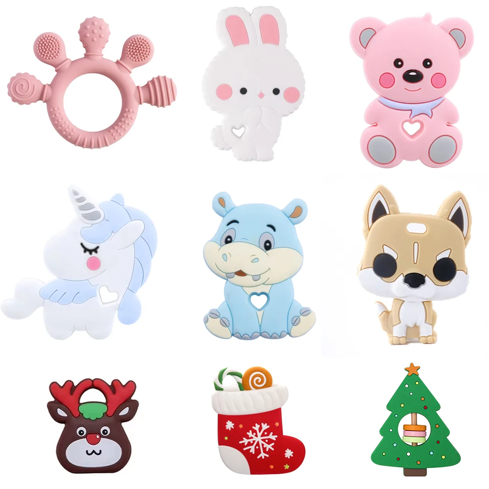 

1PCS Silicone Teether Rodent BPA Free Cartoon Animals Food Grade Baby Teething Children's Goods Nurse Gift Baby Teether Toys