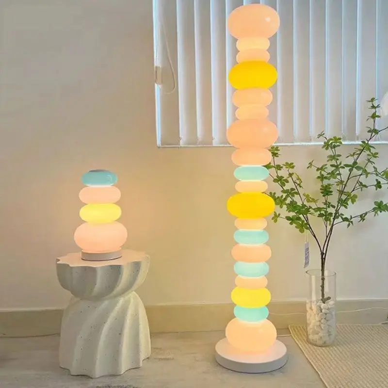 

Candy string rainbow floor lamp creative macaron colored bedroom desk lamp glass living room pile sugar atmosphere lamp