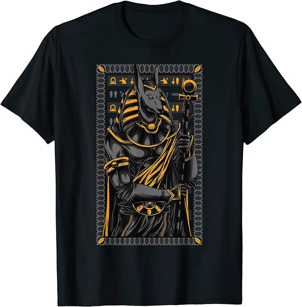 Ancient Egypt Hieroglyph Egyptian God Anubis Gift T-Shirt  Summer Tees Cotton Luxury brand vintage oversized