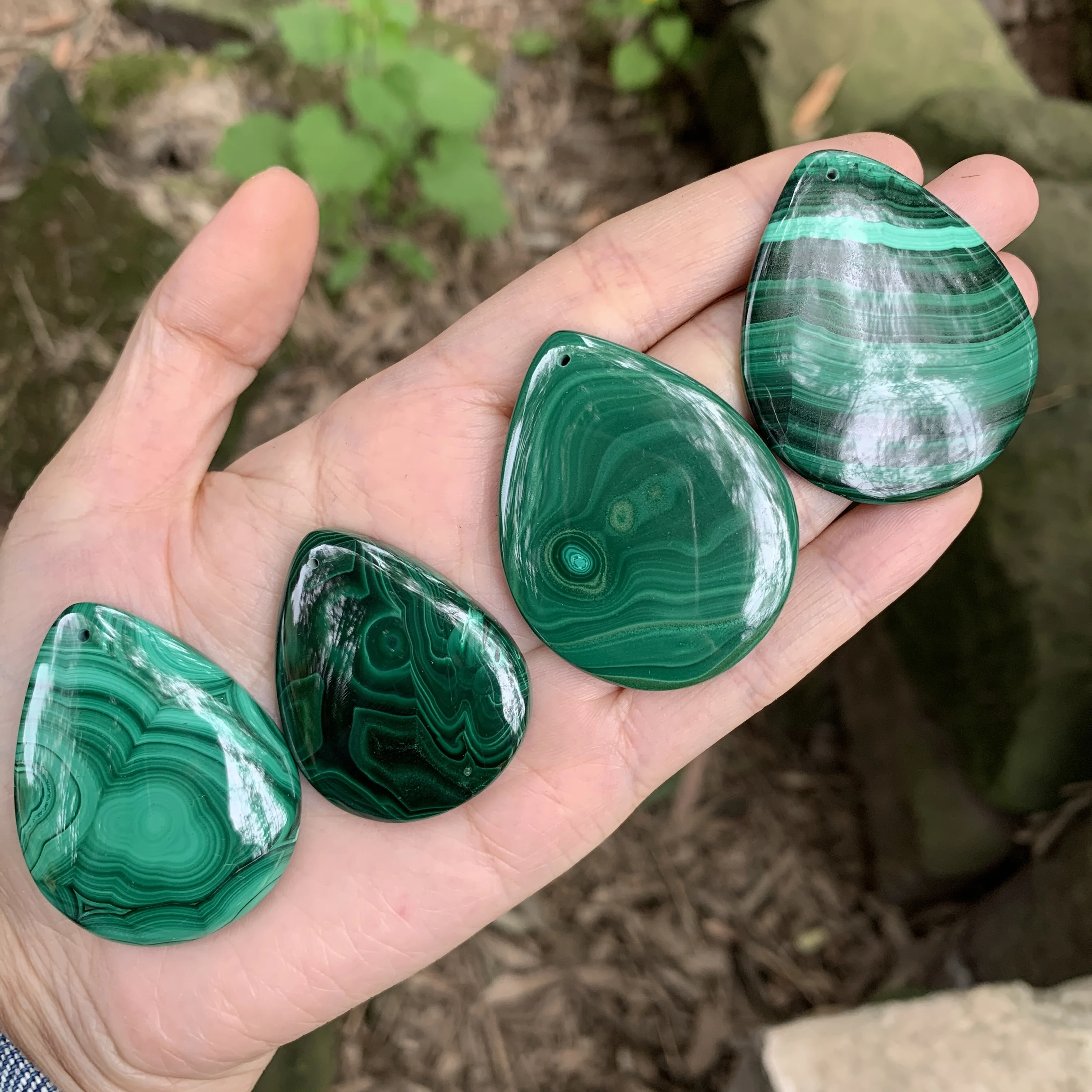 

Natural Green Malachite Chrysocolla Gemstone Pendant Water Drop Malachite Necklace Jewelry Women Men AAAAA