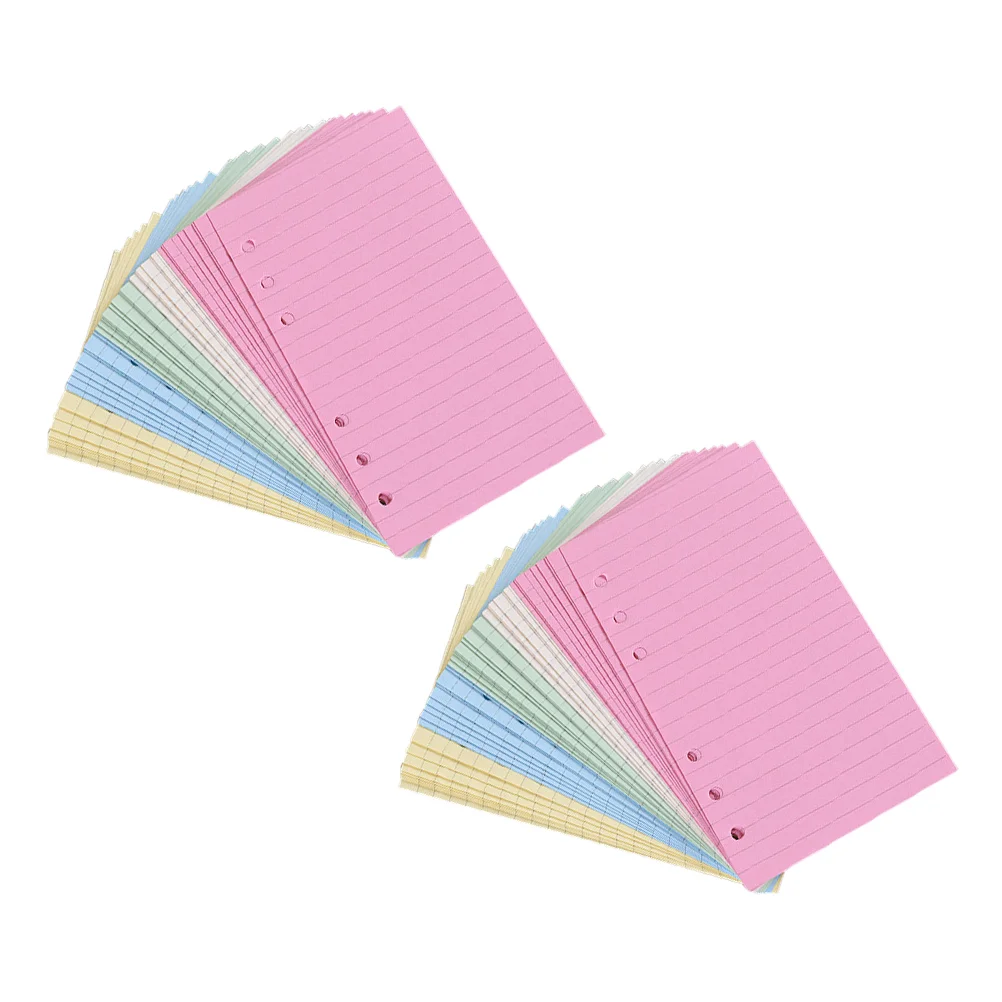 2 Pcs Leaf Paper Notebook Refill Sheets Smooth Writing Six Loose Leaf Binder Hole Binder Stationery School Office Use