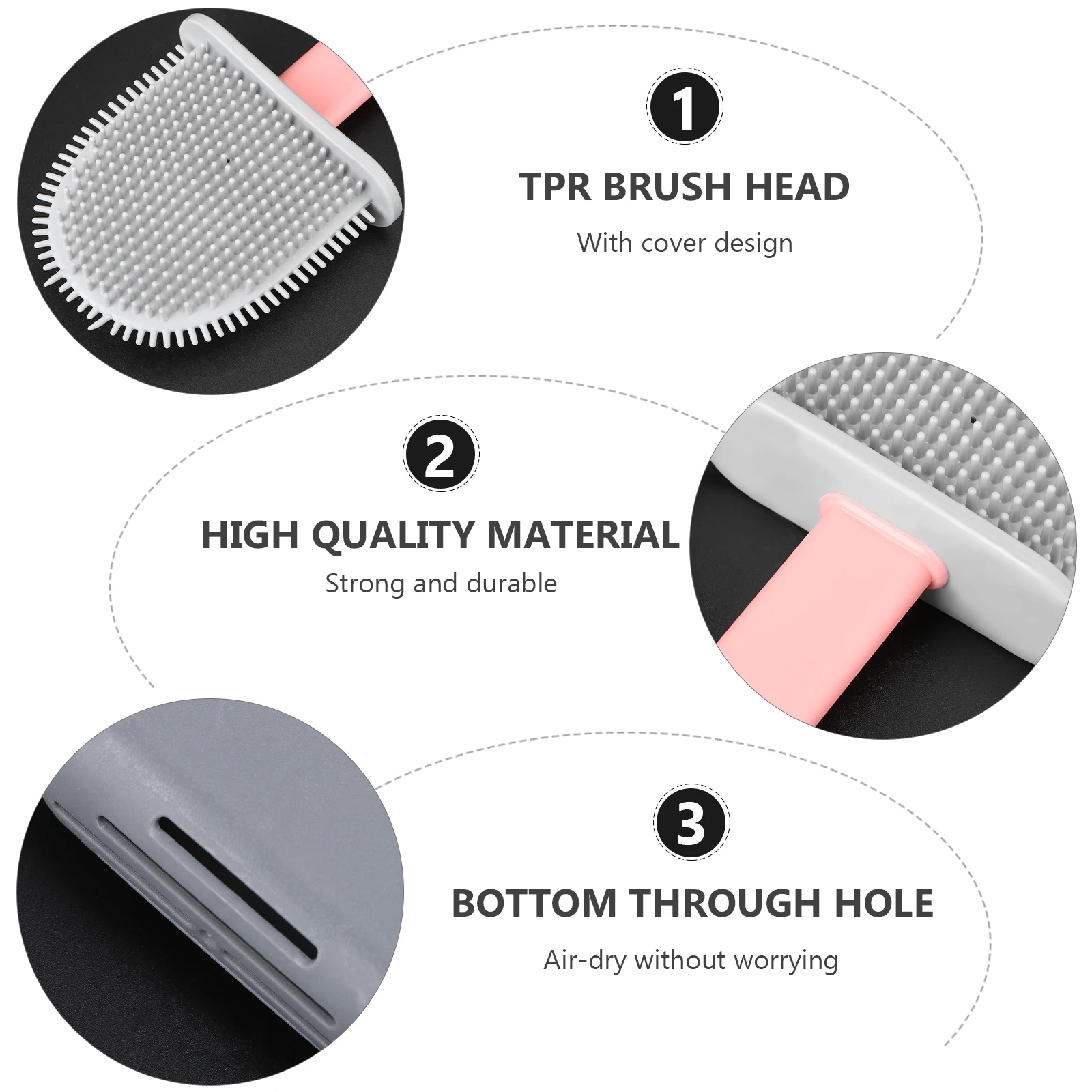 

Long Handle Toilet Brush Household Cleaning Tool Efficient Bathroom Groove Cleaner Non-Slip Handle Comfort Grip
