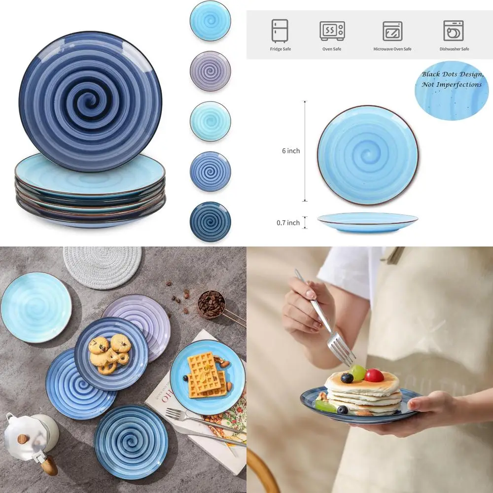 

Керамические десертные тарелки, набор из 6 шт., маленькие салатные тарелки, 6-дюймовые тарелки для закусок для кухни, маленькие обеденные тарелки/посуда для торта sn